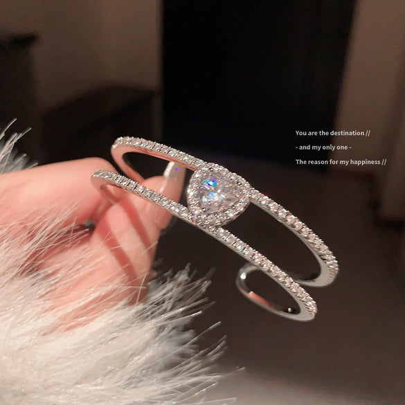 Wholesale Geometric Zircon Copper Bracelet Fashionable And Light Luxury Jewelry