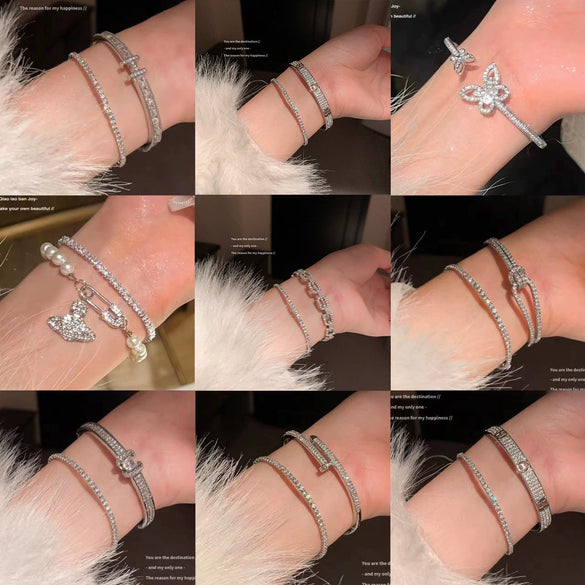 Wholesale Geometric Zircon Copper Bracelet Fashionable And Light Luxury Jewelry
