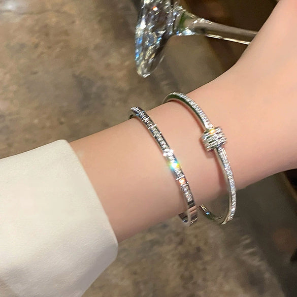 Wholesale Geometric Zircon Copper Bracelet With Real Gold Electroplated Simple And Elegant Light Luxury Design