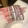 Wholesale Geometric Zircon Copper Bracelet With Real Gold Electroplated Simple And Elegant Light Luxury Design