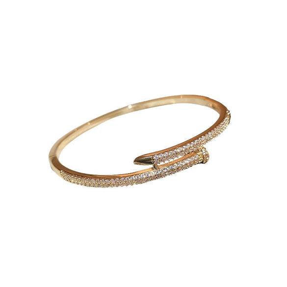 Wholesale Geometric Zircon Copper Bracelet With Real Gold Electroplated Simple And Elegant Light Luxury Design