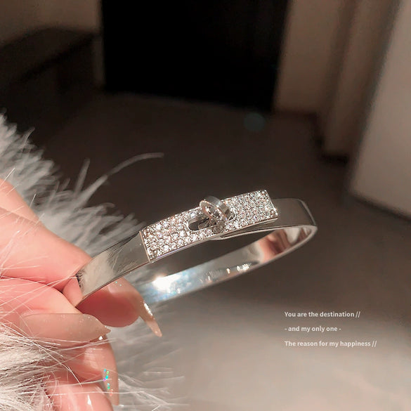 Wholesale Geometric Zircon Copper Bracelet With Real Gold Electroplated Simple And Elegant Light Luxury Design