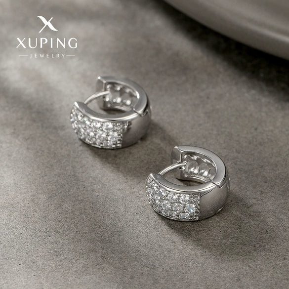 Wholesale Geometric Zircon Earrings Copper Alloy Electroplated For Women
