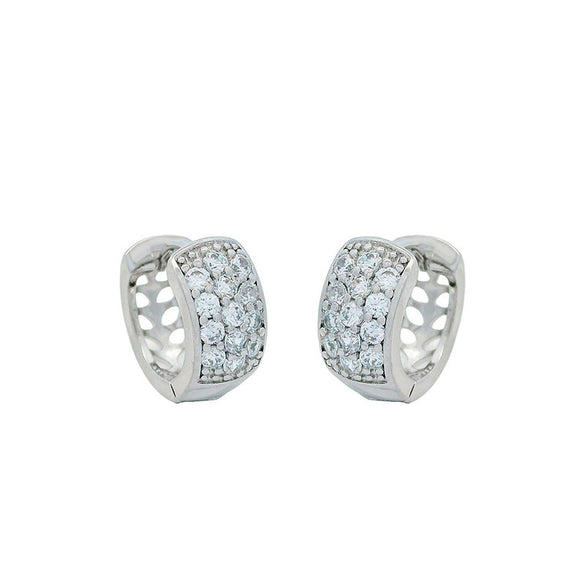 Wholesale Geometric Zircon Earrings Copper Alloy Electroplated For Women