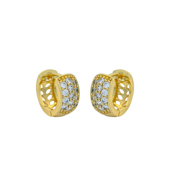 Wholesale Geometric Zircon Earrings Copper Alloy Electroplated For Women