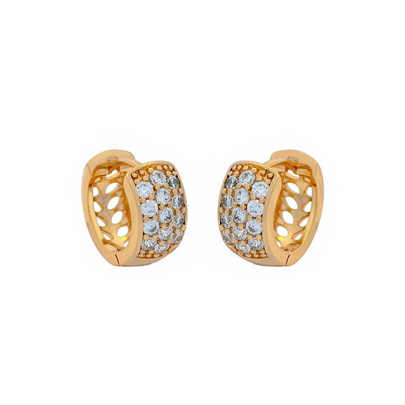 Wholesale Geometric Zircon Earrings Copper Alloy Electroplated For Women