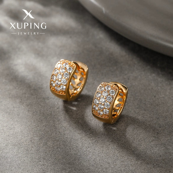 Wholesale Geometric Zircon Earrings Copper Alloy Electroplated For Women