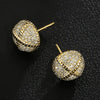 Wholesale Geometric Zircon Inlay Copper Earrings Unisex Fashion