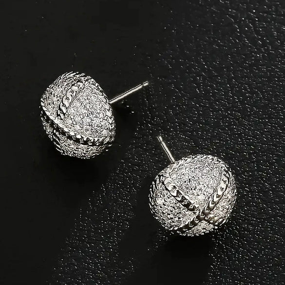 Wholesale Geometric Zircon Inlay Copper Earrings Unisex Fashion