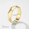 Wholesale Geometric Zircon Micropaved Titanium Steel Ring For Women And Couples