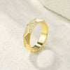 Wholesale Geometric Zircon Micropaved Titanium Steel Ring For Women And Couples