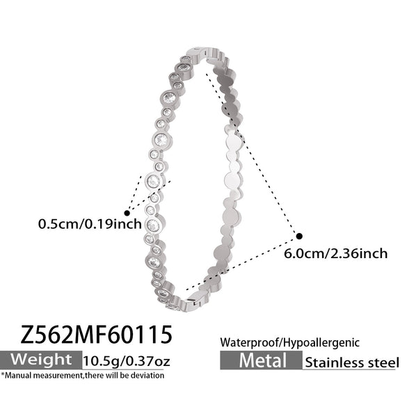 Wholesale Geometric Zircon Oildrip Stainless Steel 18K Gold Plated Bracelet Jewelry Set