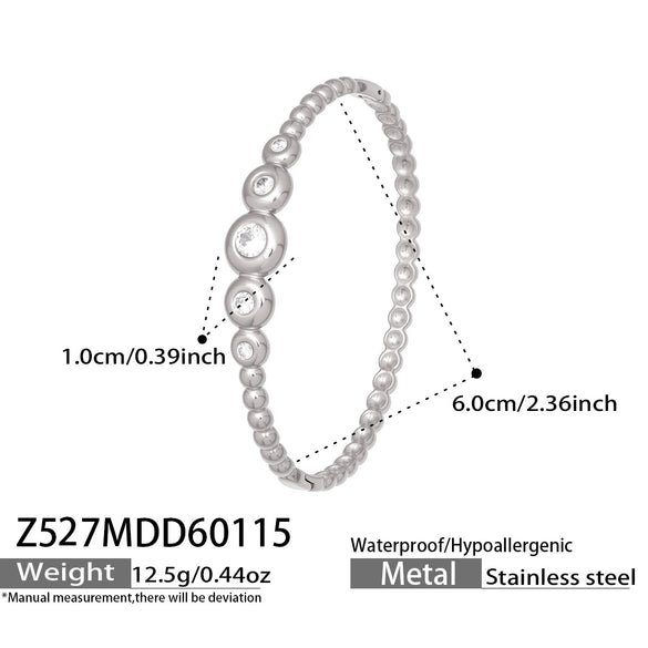 Wholesale Geometric Zircon Oildrip Stainless Steel 18K Gold Plated Bracelet Jewelry Set