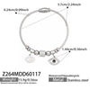 Wholesale Geometric Zircon Pendant Bracelet Set Stainless Steel Gold Plated
