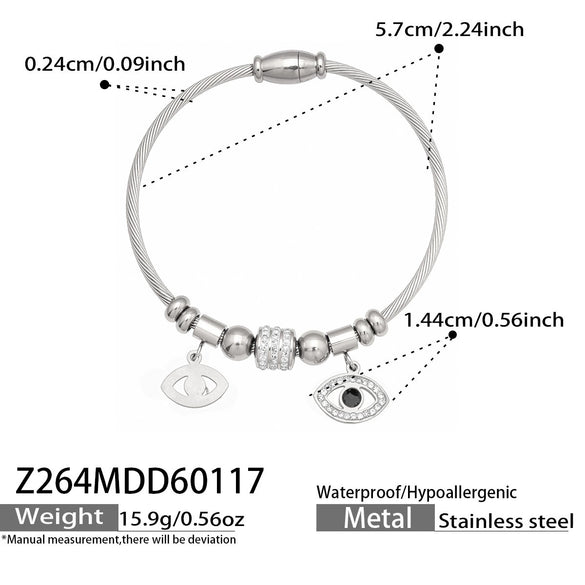 Wholesale Geometric Zircon Pendant Bracelet Set Stainless Steel Gold Plated