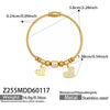 Wholesale Geometric Zircon Pendant Bracelet Set Stainless Steel Gold Plated