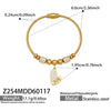 Wholesale Geometric Zircon Pendant Bracelet Set Stainless Steel Gold Plated
