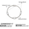Wholesale Geometric Zircon Pendant Bracelet Set Stainless Steel Gold Plated