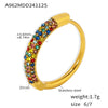 Wholesale Geometric Zircon Ring Stainless Steel 18K Gold Plated Jewelry For Women