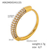 Wholesale Geometric Zircon Ring Stainless Steel 18K Gold Plated Jewelry For Women