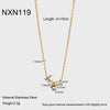 Wholesale Geometric Zircon Stainless Steel 18K Gold Plated Necklace For Women