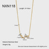 Wholesale Geometric Zircon Stainless Steel 18K Gold Plated Necklace For Women
