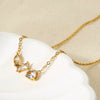 Wholesale Geometric Zircon Stainless Steel 18K Gold Plated Necklace For Women