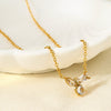 Wholesale Geometric Zircon Stainless Steel 18K Gold Plated Necklace For Women