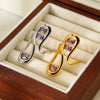 Wholesale Geometric Zircon Stainless Steel 18K Gold Plated Ring For Women