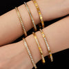 Wholesale Geometric Zircon Stainless Steel 18K Goldplated Women's Bracelet Set