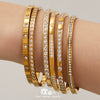 Wholesale Geometric Zircon Stainless Steel 18K Goldplated Women's Bracelet Set