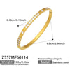 Wholesale Geometric Zircon Stainless Steel 18K Goldplated Women's Bracelet Set
