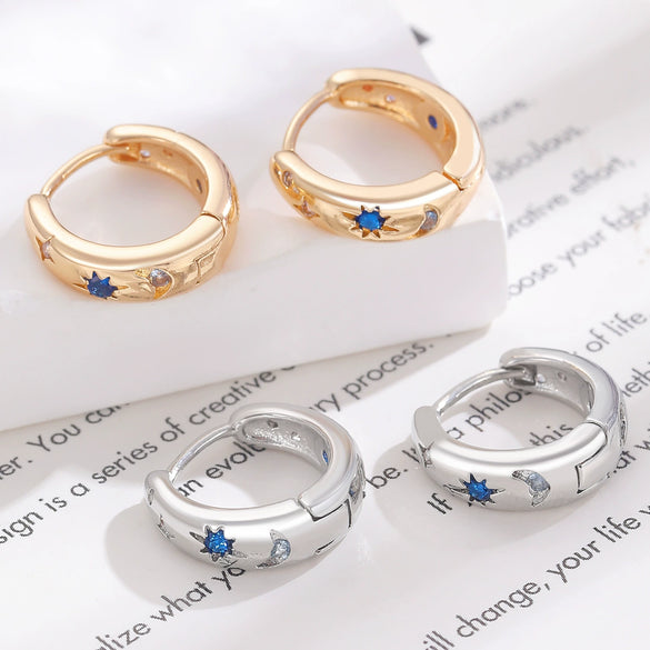 Wholesale Geometric Zircon Star Open Ring For Women Copper Retro Creative Fashion