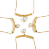 Wholesale Geometric Zircon Tbar Pendant Necklace Stainless Steel 18K Gold Plated For Women
