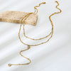 Wholesale Geometric Zircon Yshaped Stainless Steel Doublelayer 18K Gold Plated Necklace For Women