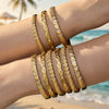 Wholesale Geometric Zirconencrusted Stainless Steel 18K Goldplated Women's Bracelet