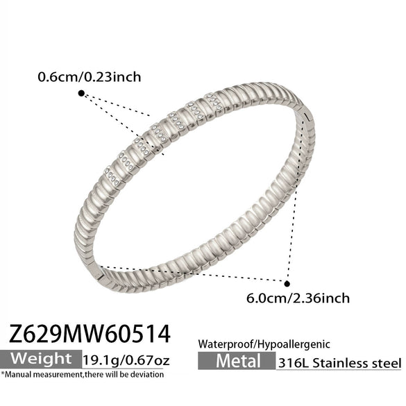 Wholesale Geometric Zirconencrusted Stainless Steel 18K Goldplated Women's Bracelet