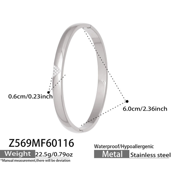 Wholesale Geometric Zirconinlaid Stainless Steel 18K Gold Plated Bracelet Set Accessories