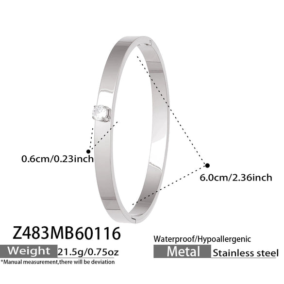 Wholesale Geometric Zirconinlaid Stainless Steel 18K Gold Plated Bracelet Set Accessories