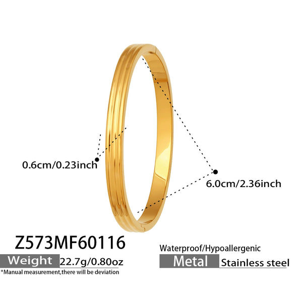Wholesale Geometric Zirconinlaid Stainless Steel 18K Gold Plated Bracelet Set Accessories