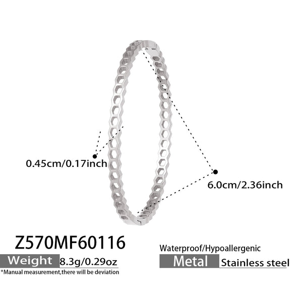 Wholesale Geometric Zirconinlaid Stainless Steel 18K Gold Plated Bracelet Set Accessories