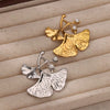 Wholesale Ginkgo Leaf Brooch Stainless Steel Imitation Pearls Light Luxury Exquisite Clothing Accessory