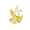 Wholesale Ginkgo Leaf Brooch Stainless Steel Imitation Pearls Light Luxury Exquisite Clothing Accessory