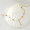 Wholesale Girl Jewelry Zircon Pendant Necklace Stainless Steel Geometric Style Electroplated