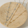 Wholesale Girl Jewelry Zircon Pendant Necklace Stainless Steel Geometric Style Electroplated