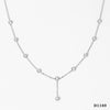 Wholesale Girl Jewelry Zircon Pendant Necklace Stainless Steel Geometric Style Electroplated