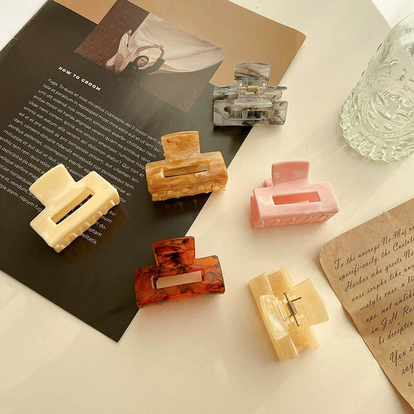 Wholesale Girlish Temperament Hair Clips Acrylic Geometric Plate Handmade Top Clips