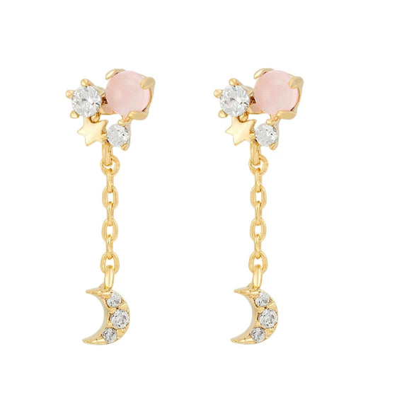 Wholesale Girls Cute Fruit Style Zircon Earrings Made Of Environmental Protection Copper With 925 Silver Needle And Real Gold Plating