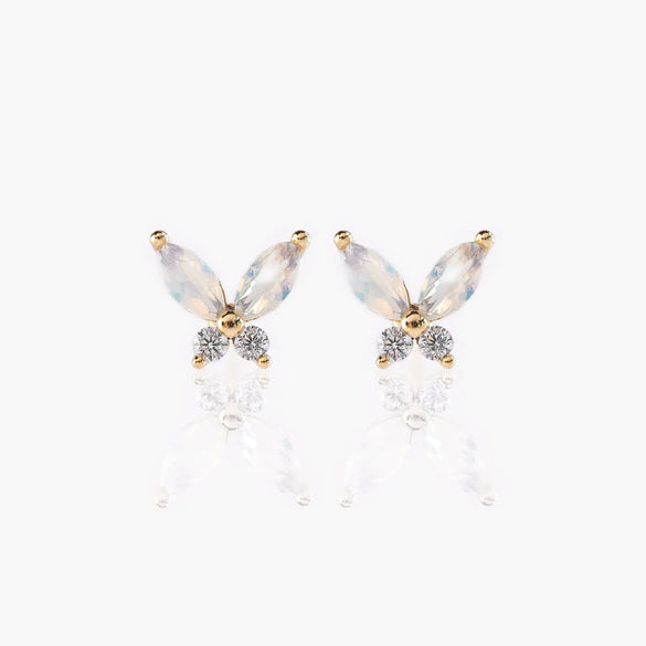 Wholesale Girls Cute Fruit Style Zircon Earrings Made Of Environmental Protection Copper With 925 Silver Needle And Real Gold Plating