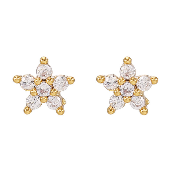 Wholesale Girls Cute Fruit Style Zircon Earrings Made Of Environmental Protection Copper With 925 Silver Needle And Real Gold Plating